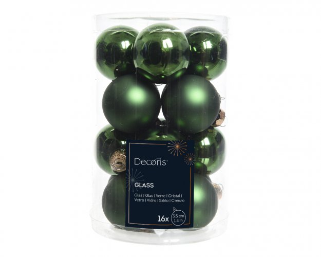 Набор елочных шаров DECORIS 3.5 см 16 шт pine green