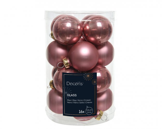 Набор елочных шаров DECORIS 3.5 см 16 шт velvet pinc