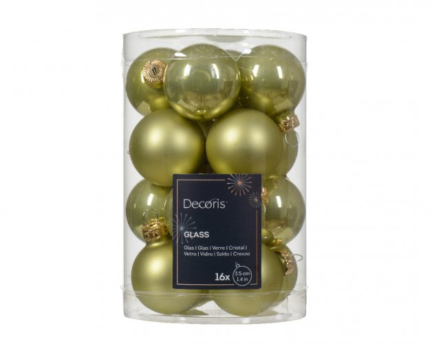 Набор елочных шаров DECORIS 3.5 см 16 шт pistachio