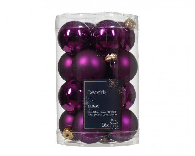 Набор елочных шаров DECORIS 3.5 см 16 шт violet