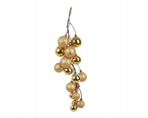 Гроздь елочная DECORIS 45 см light gold