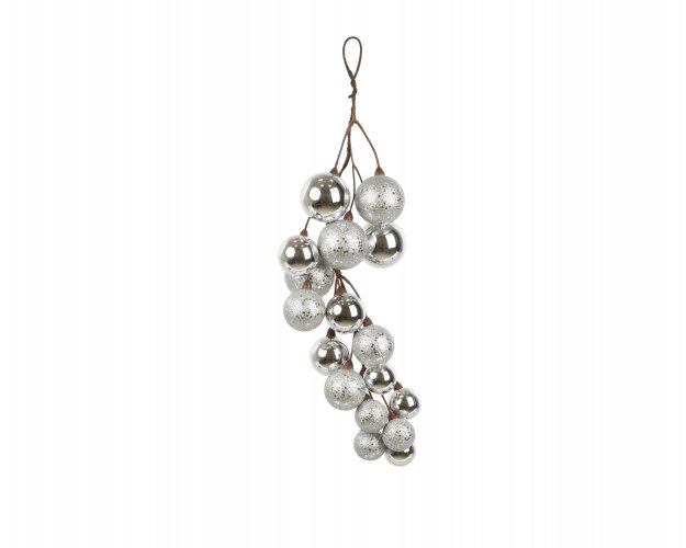 Гроздь елочная DECORIS 45 см silver