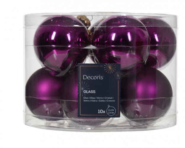 Елочный шар DECORIS 6 см 10 шт violet