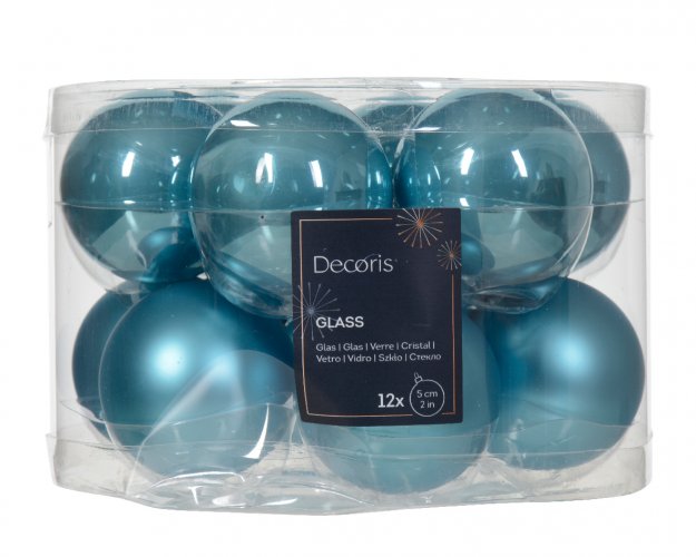 Елочный шар DECORIS 6 см 10 шт sugar blue