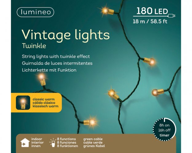 Гирлянда LUMINEO Винтажная 1800см 180 LED green/classic warm