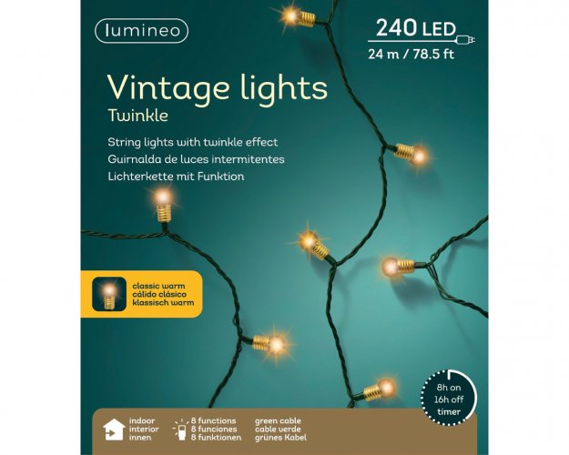 Гирлянда LUMINEO Винтажная 2390см 240LED green/classic warm