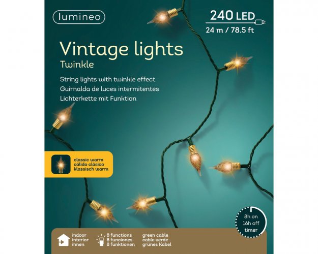 Гирлянда LUMINEO Винтажная 2390см 240LED green/classic warm