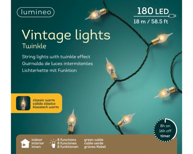 Гирлянда LUMINEO Винтажная 1800см 180 LED green/classic warm