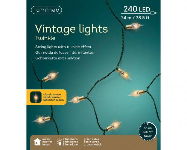 Гирлянда LUMINEO Винтажная 2390см 240LED green/classic warm