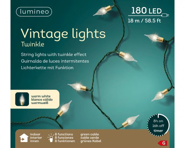 Гирлянда LUMINEO Винтажная 1800см 180 LED green/warm white