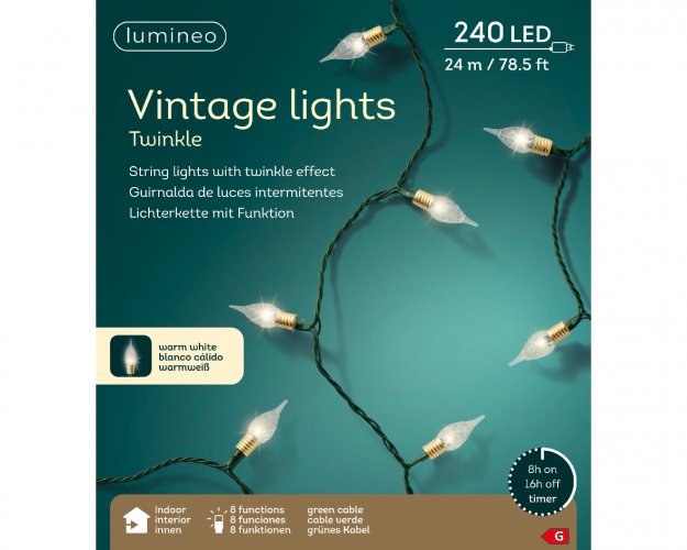 Гирлянда LUMINEO Винтажная 2390см 240LED green/warm white