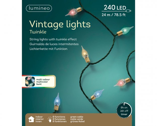 Гирлянда LUMINEO Винтажная 2390см 240LED green/multi