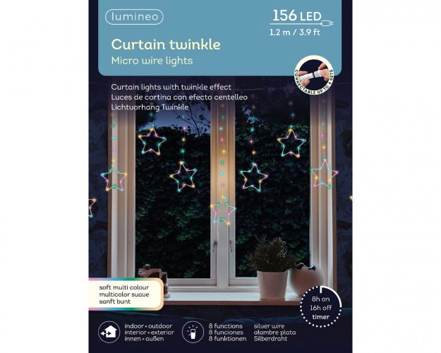 Гирлянда Звездочки LUMINEO micro-led silver/soft multi L.120cm x W.120cm x H.60cm