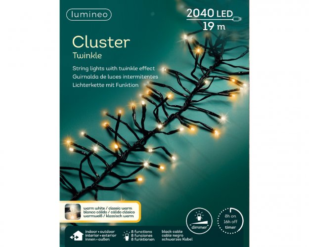 Гирлянда LED светодиодная CLUSTER LUMINEO 19 м