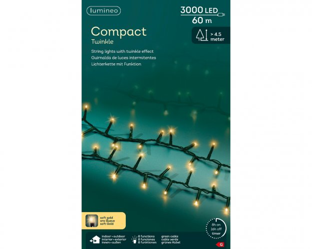 Гирлянда светодиодная COMPACT 60м мягкое золото