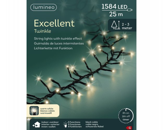 Гирлянда светодиодная EXCELLENT LUMINEO 25м теплый белый