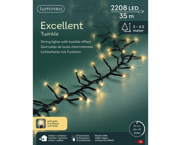 Гирлянда светодиодная EXCELLENT LUMINEO 35м мягкое золото
