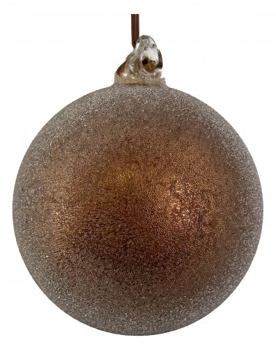 Елочный шар SHISHI 10 см античный коричневый засахаренный