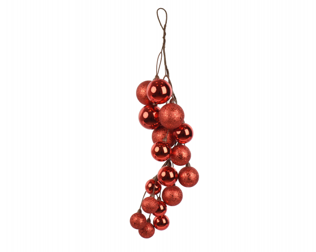 Гроздь елочная DECORIS 45 см christmas red