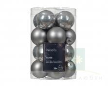 Набор елочных шаров DECORIS 3.5 см 16 шт marble grey