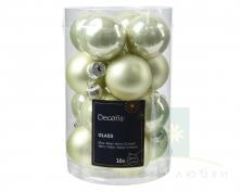 Елочные шары DECORIS 3.5см 16шт white mint