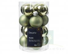 Елочный шар DECORIS 3.5см 16шт rosemary green