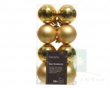 Набор елочных шаров DECORIS 4 см Light Gold 16 шт