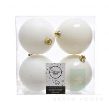 Набор елочных шаров DECORIS 10см Wool White 4шт