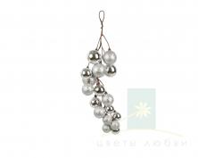 Гроздь елочная DECORIS 45 см silver