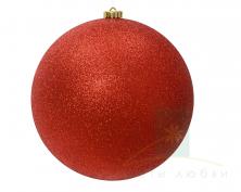 Ёлочный шар 25см металлик christmas red