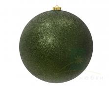 Ёлочный шар 25см металлик pine green