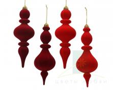 Елочное украшение Decoris 30см бархатное red - oxblood