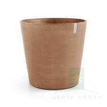 Кашпо Ecopots AMSTERDAM D80 H72 см терракотовое с колесами