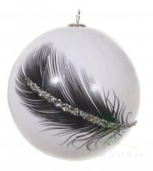 Ёлочная игрушка SHISHI ШАР FEATHER