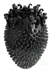 Керамическая ваза SHISHI с блестящими черными шипами 29,5 см