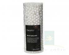 Гирлянда декоративная DECORIS Бусы 10м winter white