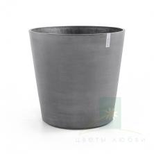 Кашпо Ecopots AMSTERDAM серое с колесами