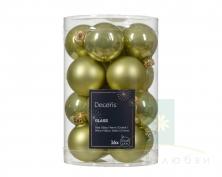 Набор елочных шаров DECORIS 3.5 см 16 шт pistachio