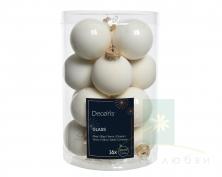 Набор елочных шаров DECORIS 3.5 см 16 шт белый шерстяной