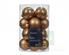 Набор елочных шаров DECORIS 3.5 см 16 шт ginger brown