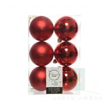 Набор ёлочных шаров DECORIS 8 см Christmas Red 6 шт.