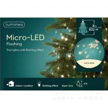 Гирлянда Микро LED для елки 240см теплый/серебро