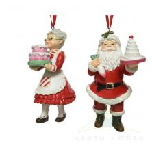 Ёлочные игрушки Санта Клаус и Миссис Клаус